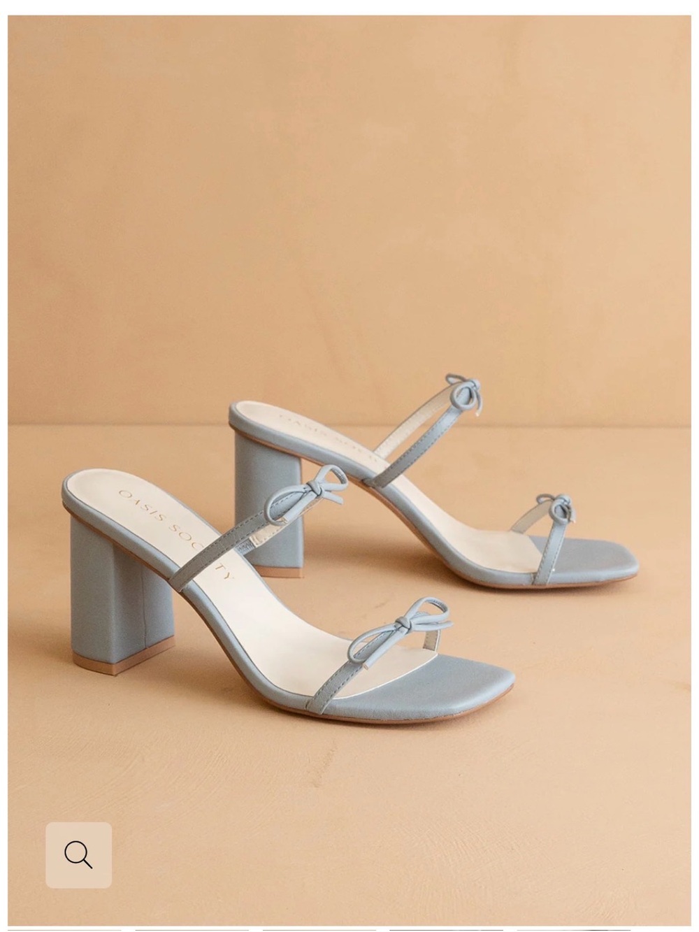 Oasis Society The Wendy | Blue Double Strap Bow Heels